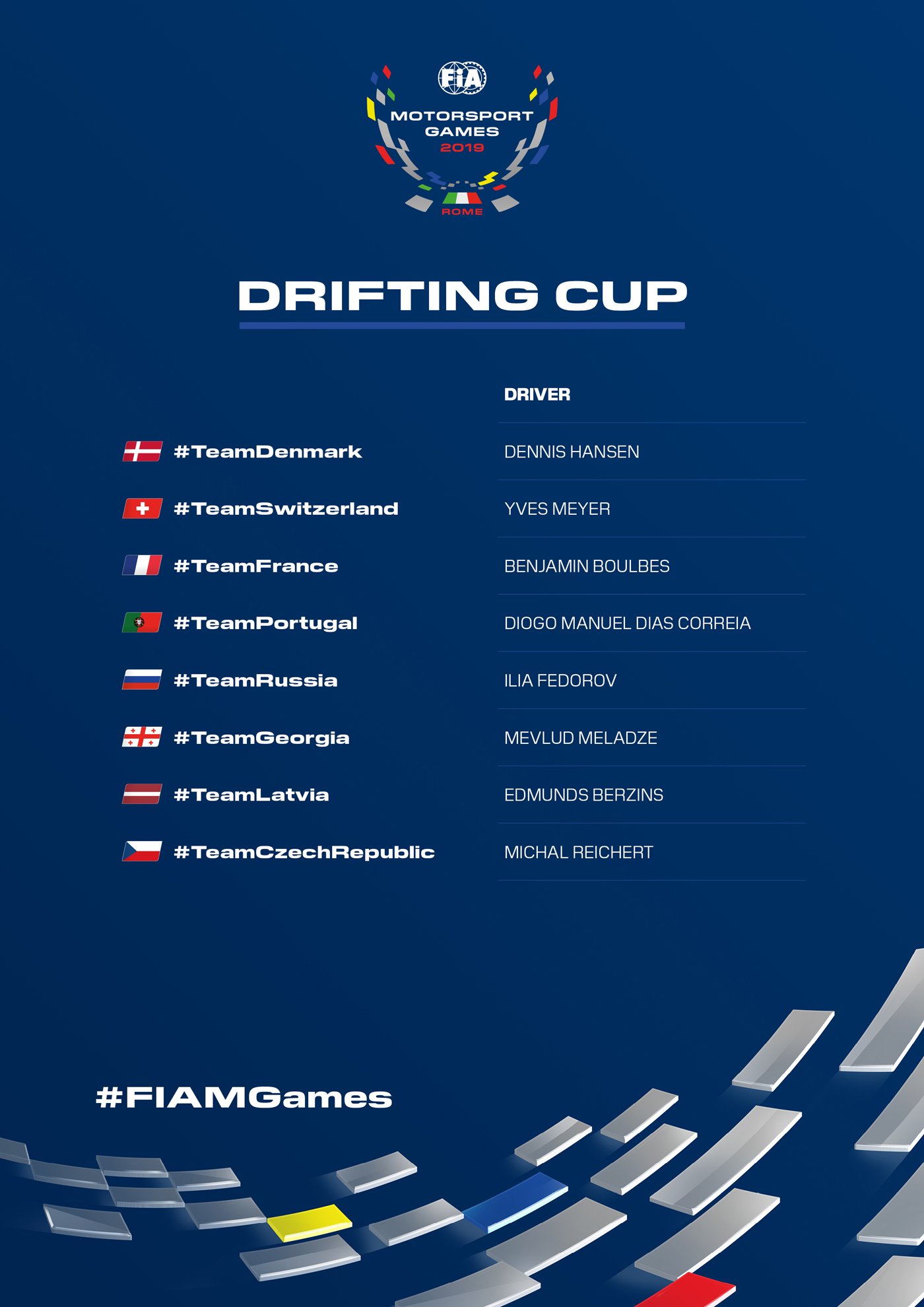 Fia games tournament teams and driver