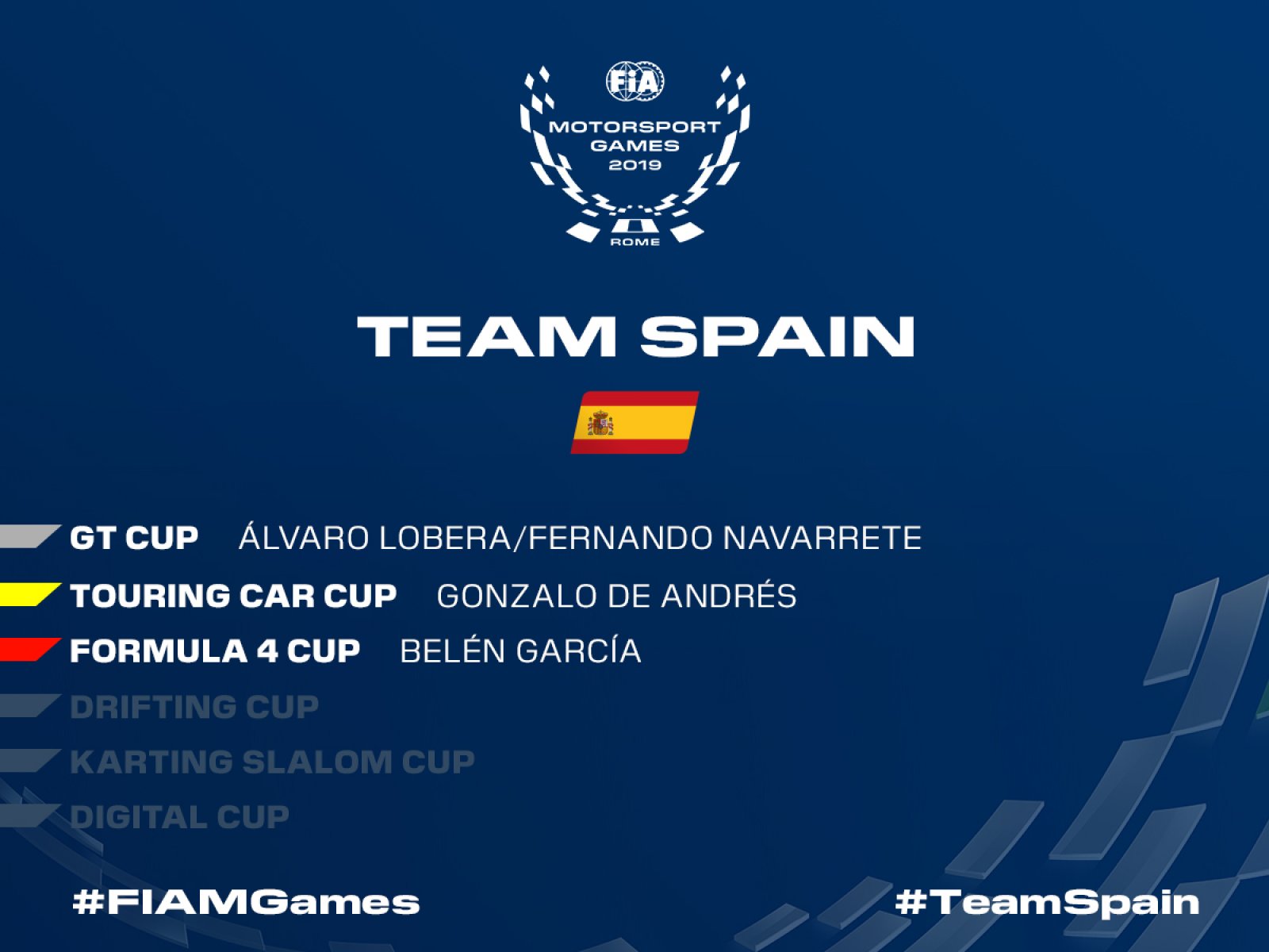 Il Team Spain ha rivelato la propria selezione di piloti per l’edizione inaugurale dei FIA Motorsport Games.