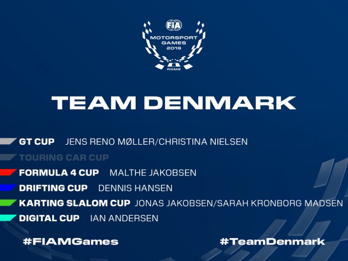 Il Team Denmark ha rivelato la lista completa dei piloti per i FIA Motorsport Games