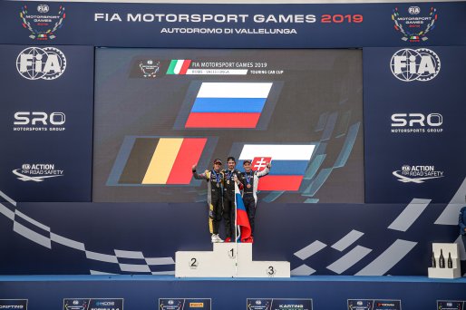 #14 RUSSIA RUS Klim GAVRILOV Audi RS 3 LMS (SEQ) Team Russia, #16 BELGIUM BEL Gilles MAGNUS Audi RS 3 LMS (SEQ) RACB National Team, #70 SLOVAKIA SVK Mat'o HOMOLA Hyundai i30 N TCR BRC Racing Team, Podium, Race 2
