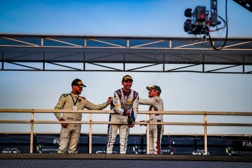 #32 - Belgium - Dries Vanthoor  - Audi R8 LMS, #4 - Australia - Matt Campbell  - Porsche 911 GT3 R, #63 - Italy - Mirko Bortolotti  - Lamborghini Huracan GT3 EVO, GT Sprint Cup, Podium
