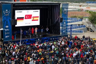 Podium (l-r) #4 - Germany – Finn Wiebelhaus - Mercedes-AMG GT3 EVO,  #53 - Turkiye - Ayhancan Guven - Porsche 911 GT3 R,  #12 - Spain - Daniel Juncadella  Pérez-Sala - Mercedes-AMG GT3 EVO
 | SRO / JEP
