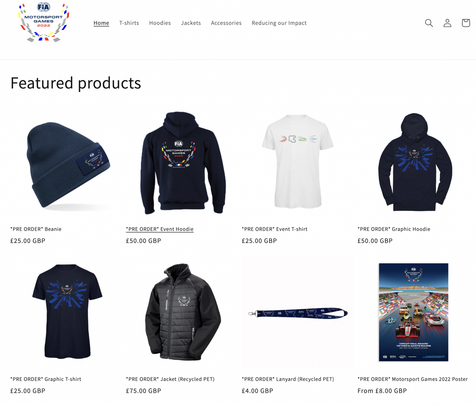 FIA Motorsport Games sustainable merchandise store launched