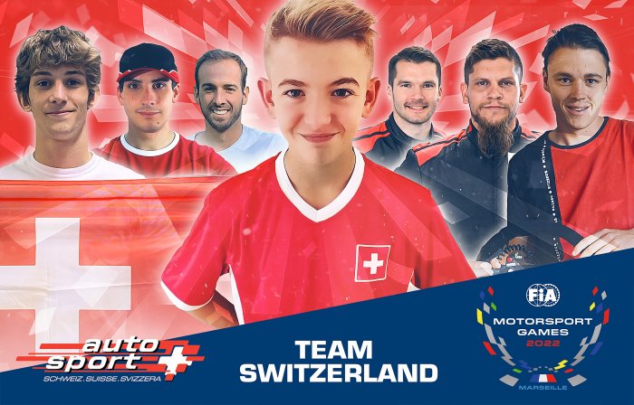 Team Switzerland squad lines up for FIA Motorsport Games